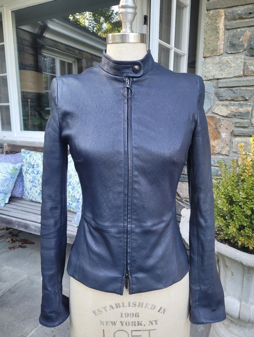 Akris Punto Moto Biker Jacket Lamb Nappa Leather